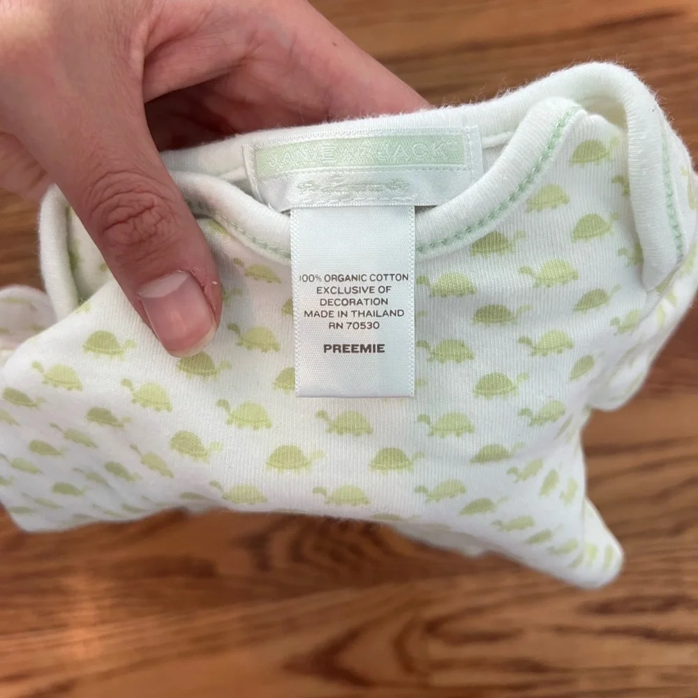 Janie + Jack Preemie Baby Onesie Turtles